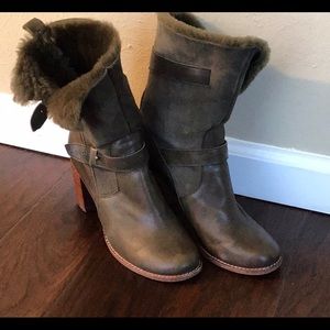 Jeffrey Campbell Olive Shearling Lined Boots